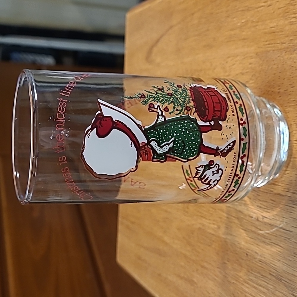 Vintage Holly Hobbie Cristmas glass